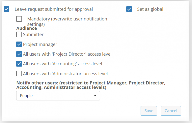 Setup notification for project | elapseit Help Center