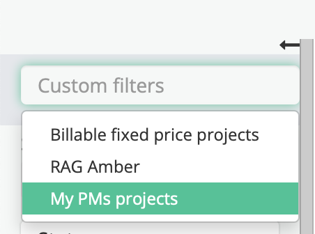 List of custom filters